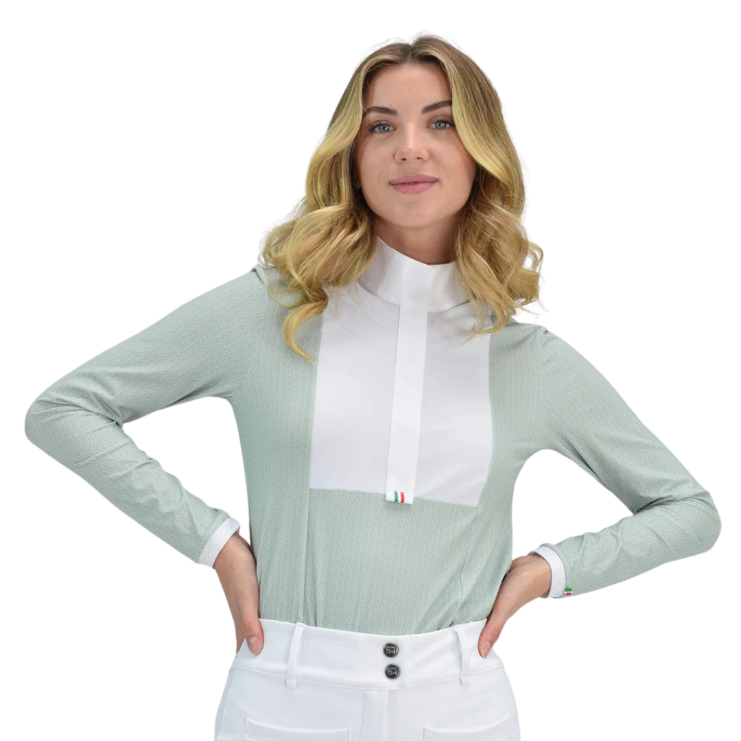 for horses aliyah equestrian show shirt green