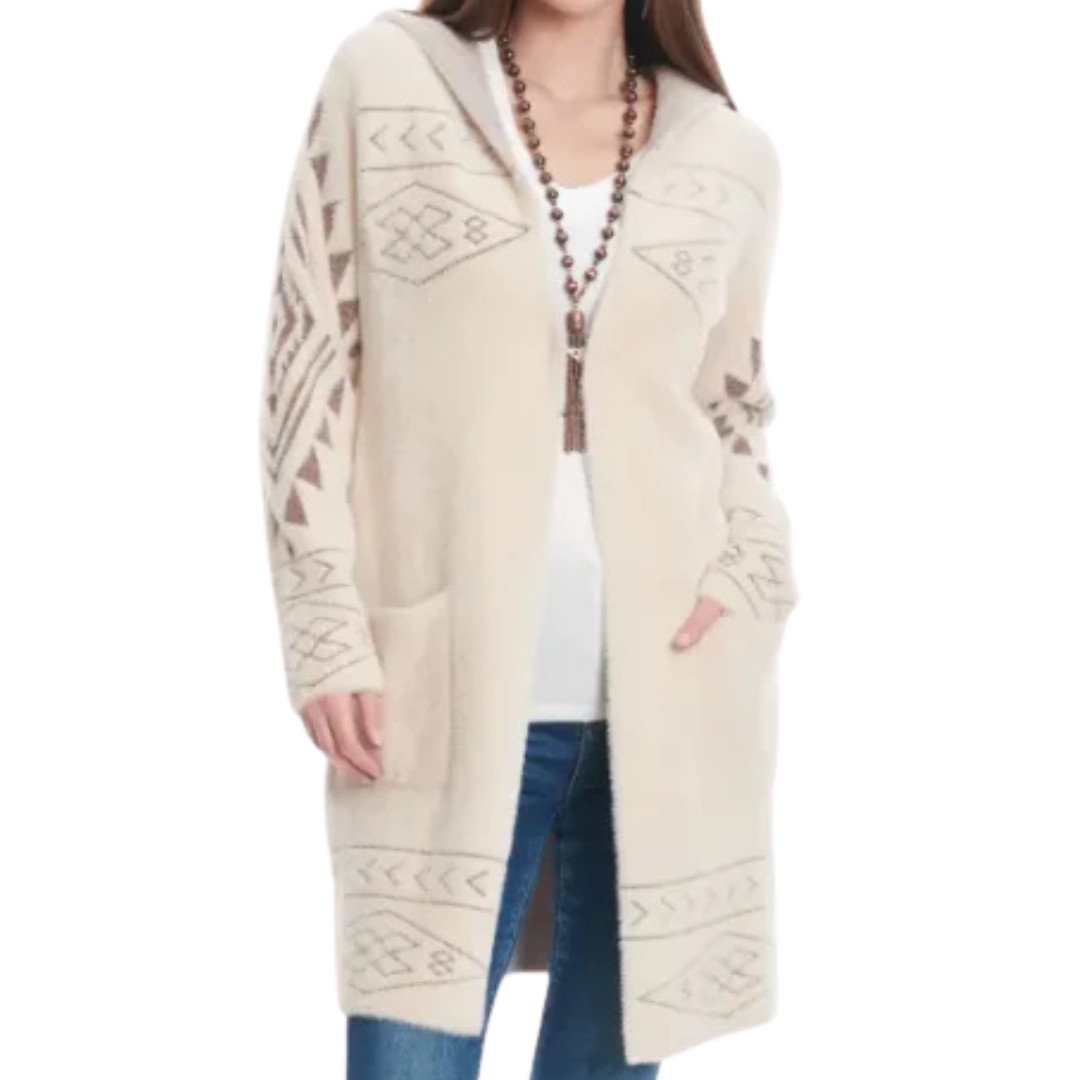 Venario Hooded Fanny Cardigan with Horse