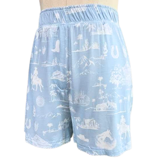 Coastal Cowboy Western Toile Pajama Set