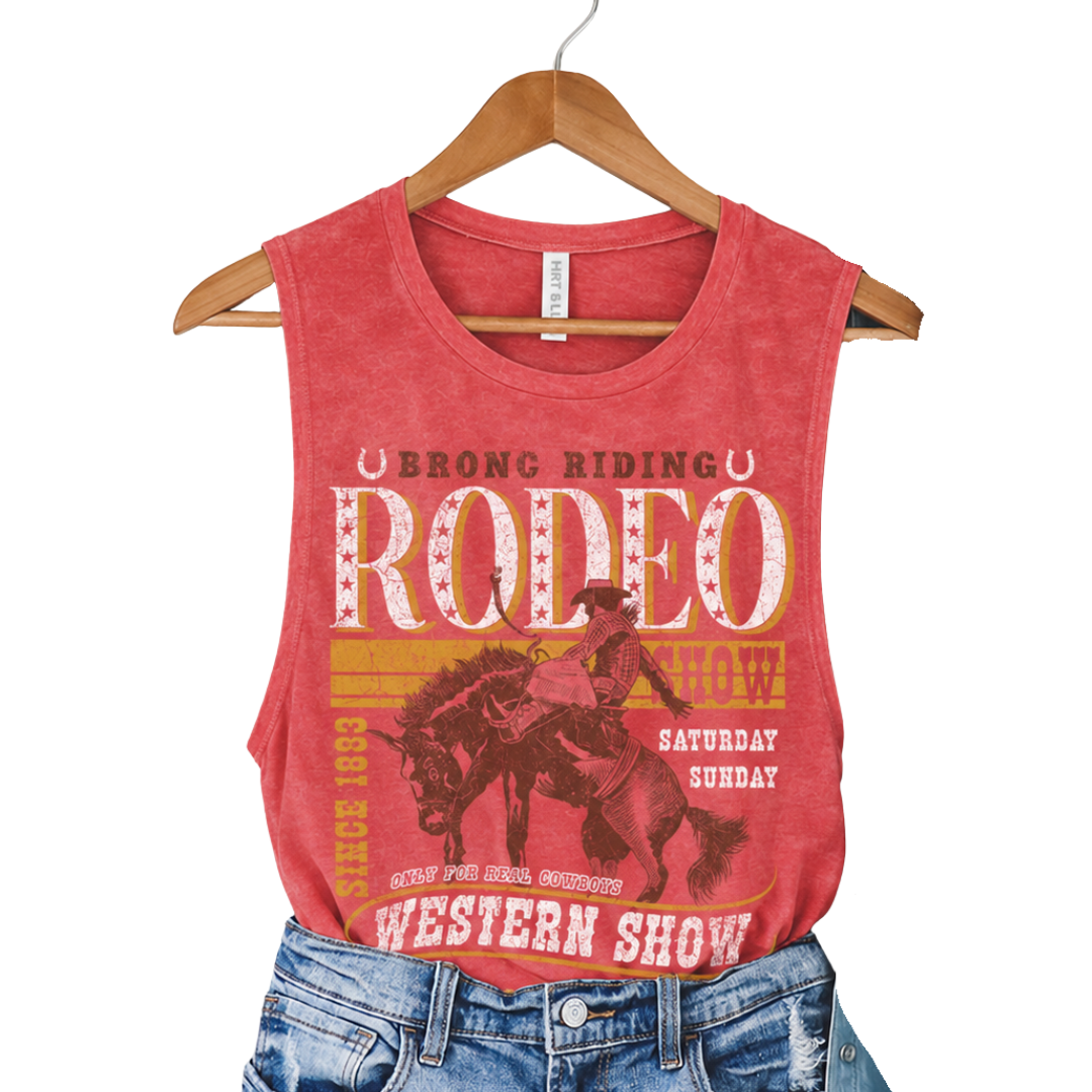 HRT & Luv Bronc Riding Rodeo Graphic Tank