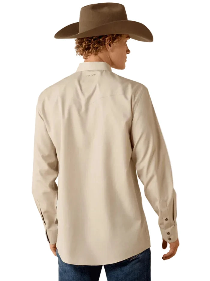 Ariat Mens Wrinkle Free Pinpoint Oxford Fitted Snap Shirt