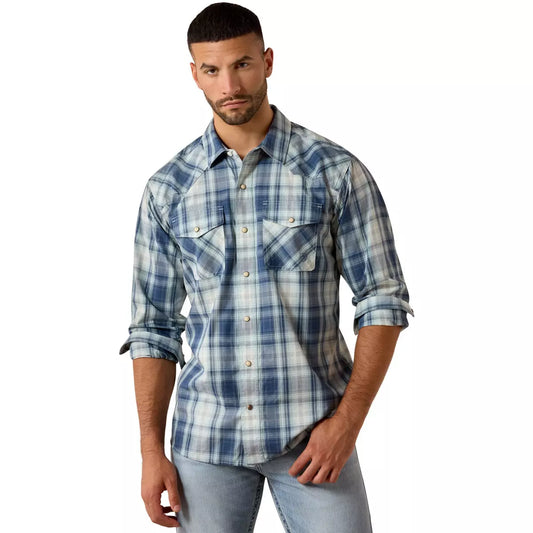 Ariat Mens Retro Heathcliff Snap Long Sleeve Button Up Shirt