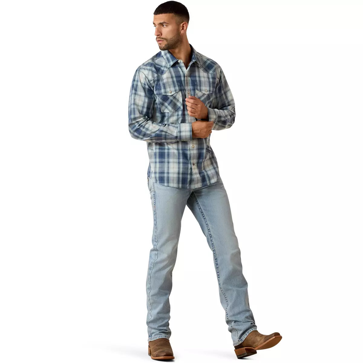 Ariat Mens Retro Heathcliff Snap Long Sleeve Button Up Shirt