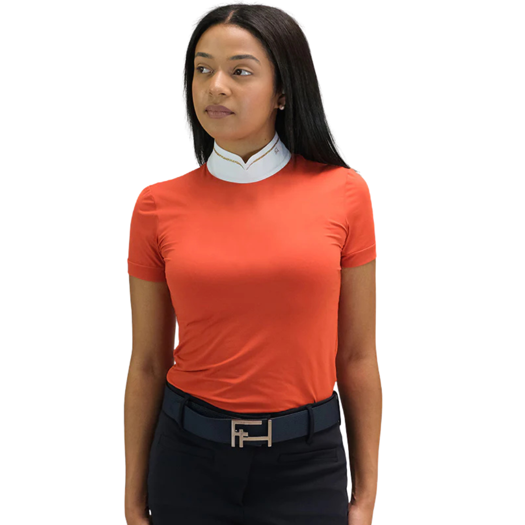 for horses iris lux equestrian show shirt tangerine