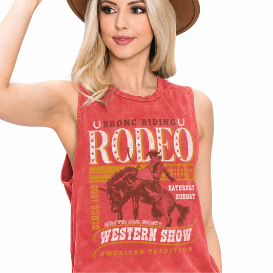 HRT & Luv Bronc Riding Rodeo Graphic Tank