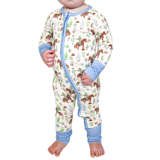 Goosies Zip and Two Piece Pajamas - Saddle Up, Cowboy