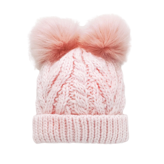Blush Pink Fluffer Beanie Hat for Babies, Toddlers & Kids