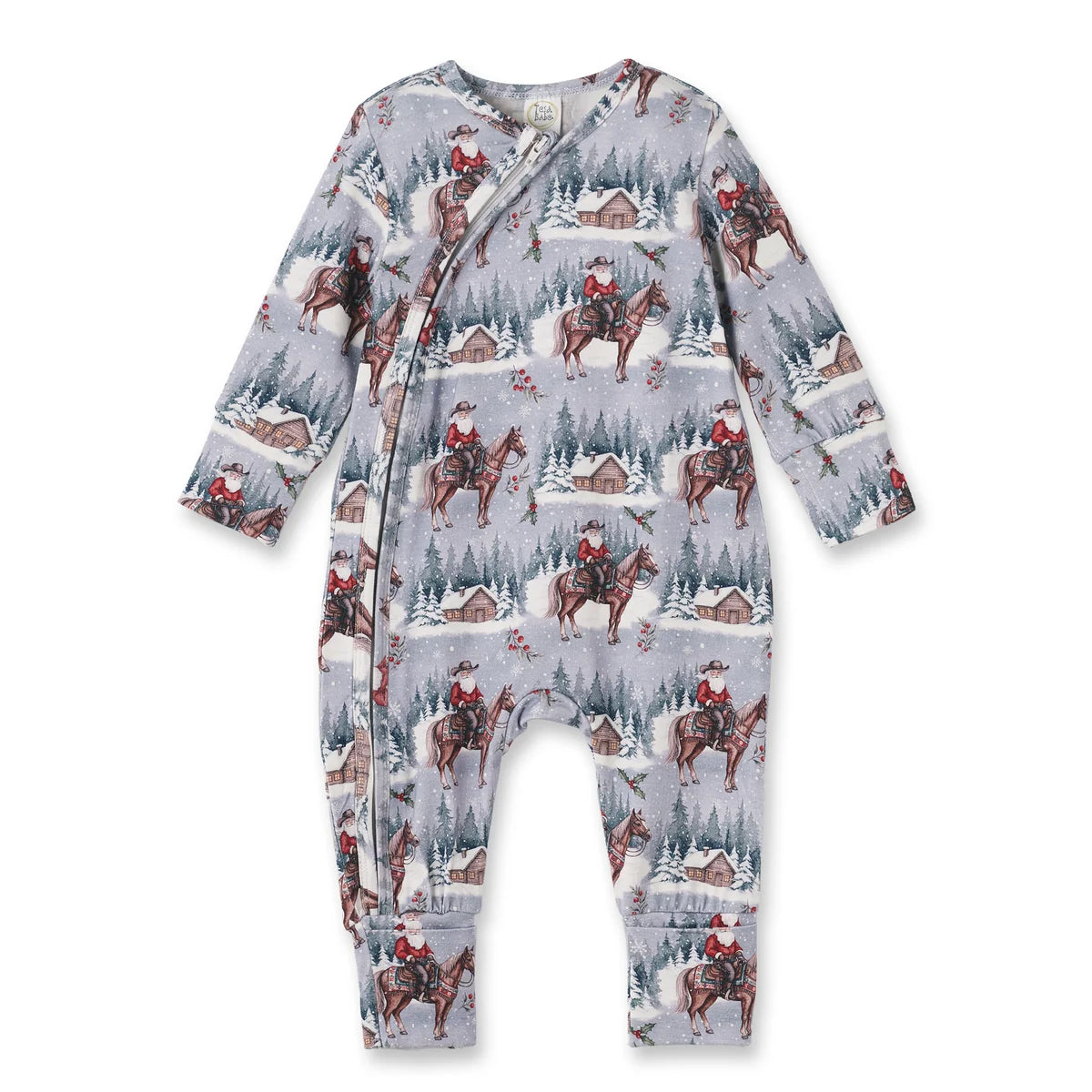 Tesa Babe Cowboy Christmas Zipper Romper