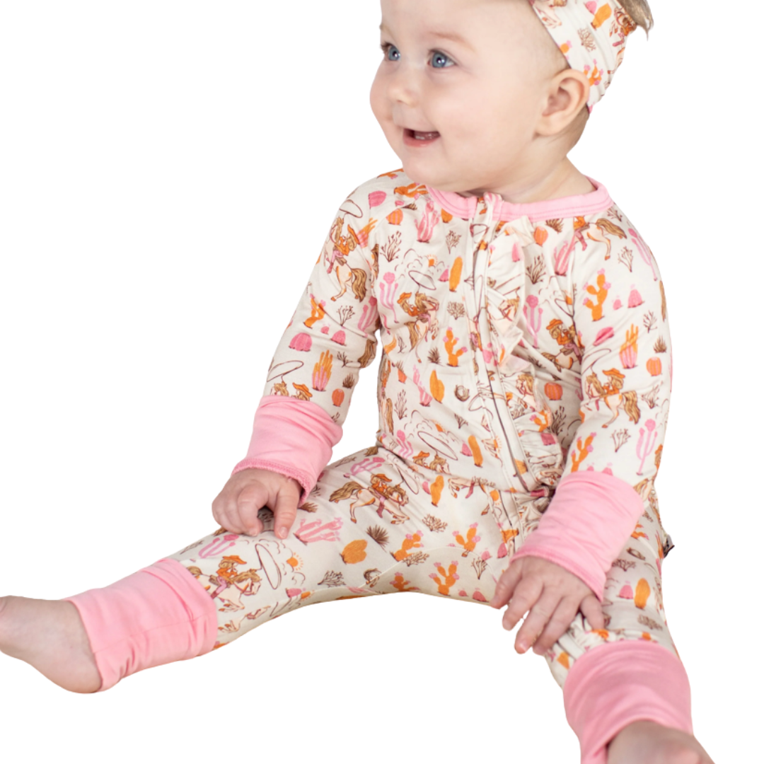 Goosies Zip and Two Piece Pajamas - Saddle Up, Cowgirl