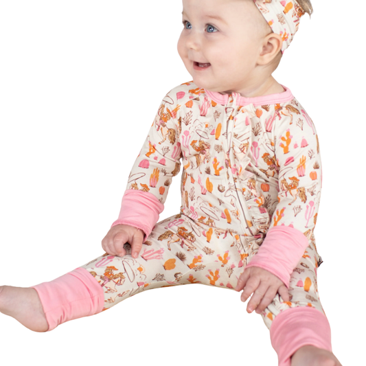 Goosies Zip and Two Piece Pajamas - Saddle Up, Cowgirl