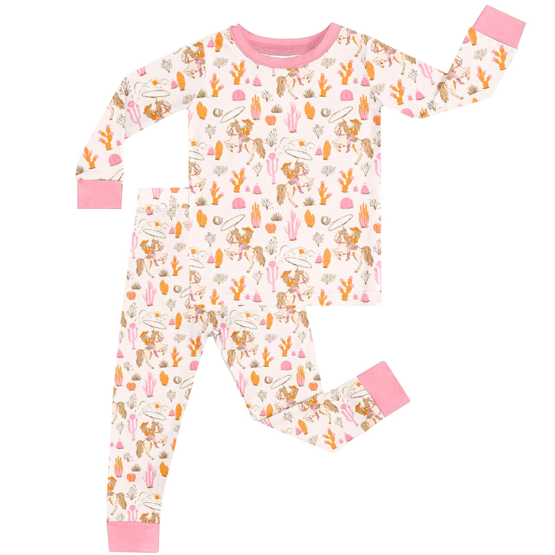 Goosies Zip and Two Piece Pajamas - Saddle Up, Cowgirl