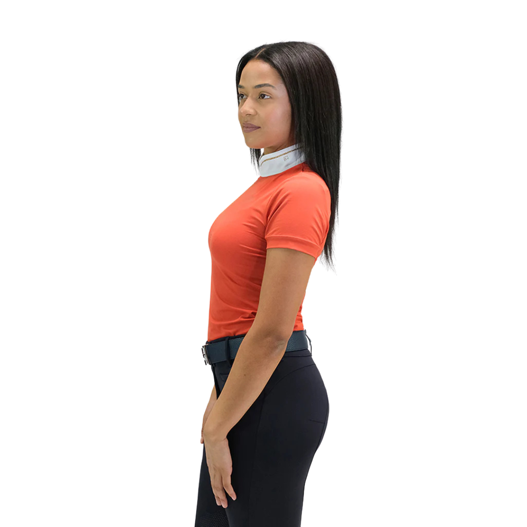 for horses iris lux equestrian show shirt tangerine