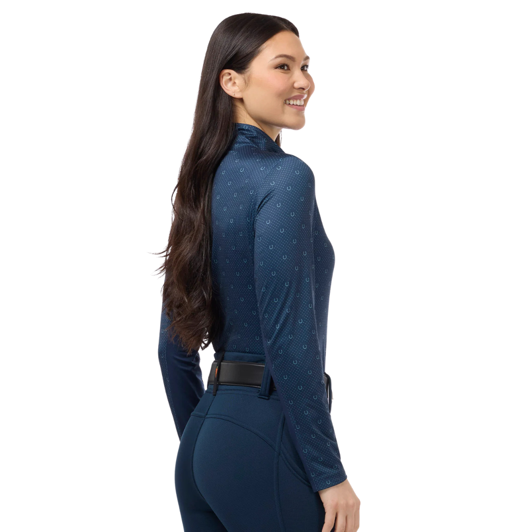 Kerrits In the Zone Coolcore® Long Sleeve Riding Shirt - Nightfall Lucky Dots