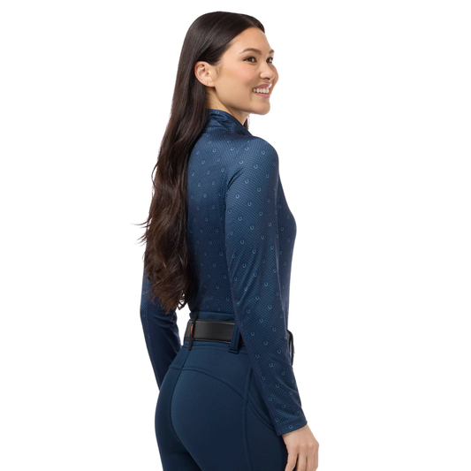 Kerrits In the Zone Coolcore® Long Sleeve Riding Shirt - Nightfall Lucky Dots
