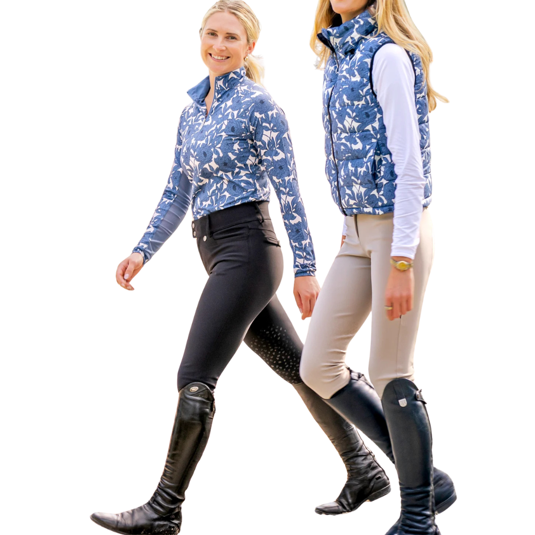 Kastel Denmark Pacific Blue Wild Rose Long Sleeve 1/4 Zip Sun Shirt