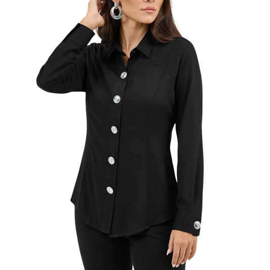 Wrangler Women's Slim Concho Button Shirt