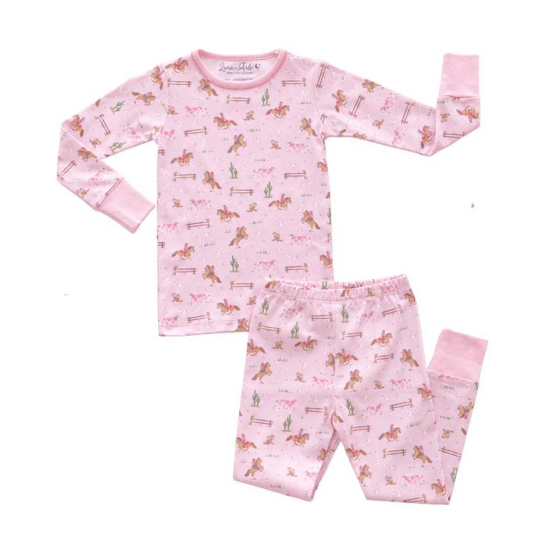 Magnolia Baby Little Wranglers Pajamas - Pink