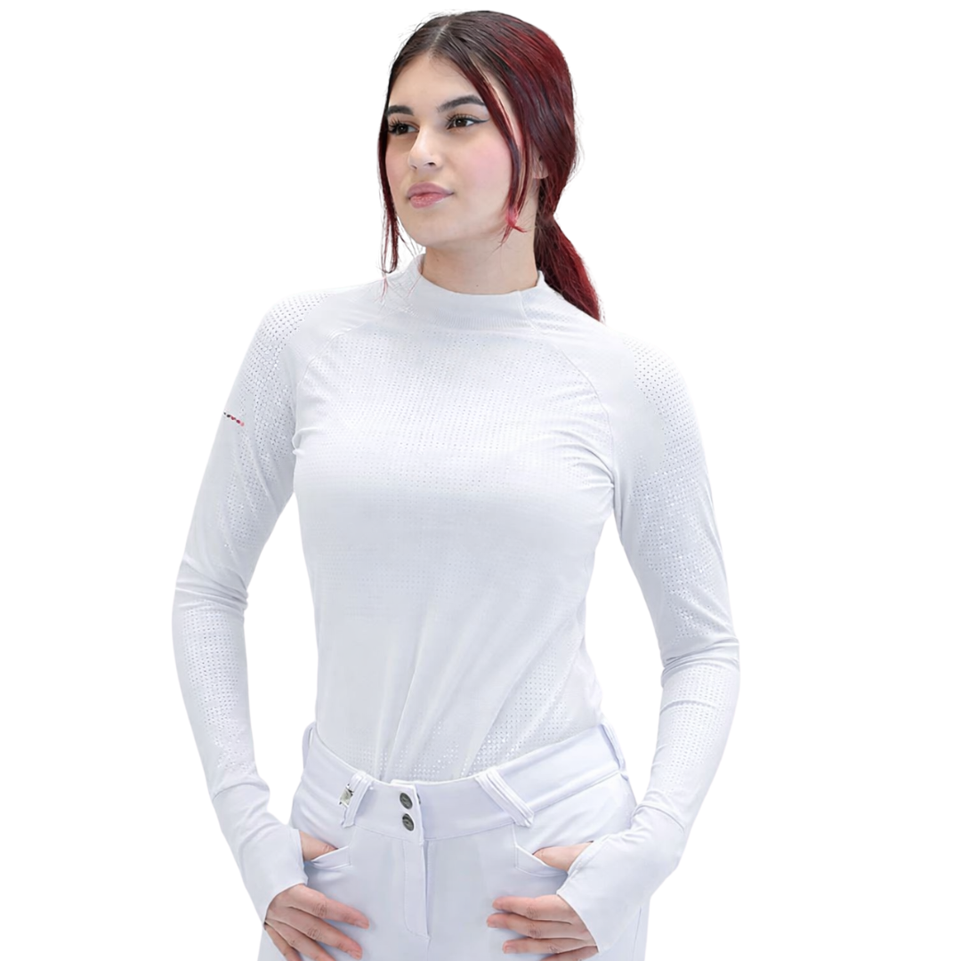 for horses willa silky air equestrian schooling shirt white