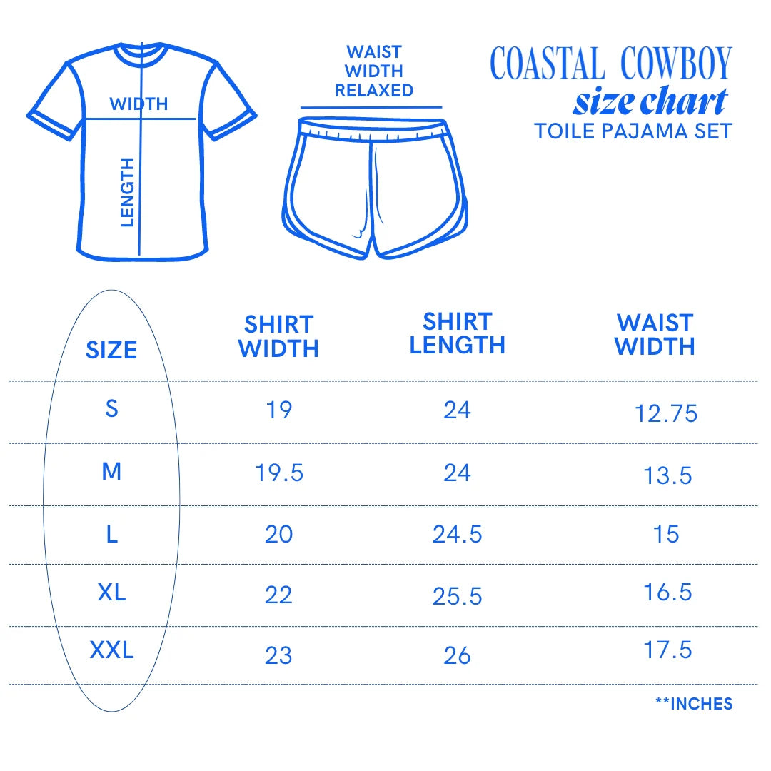 Coastal Cowboy Western Toile Pajama Set