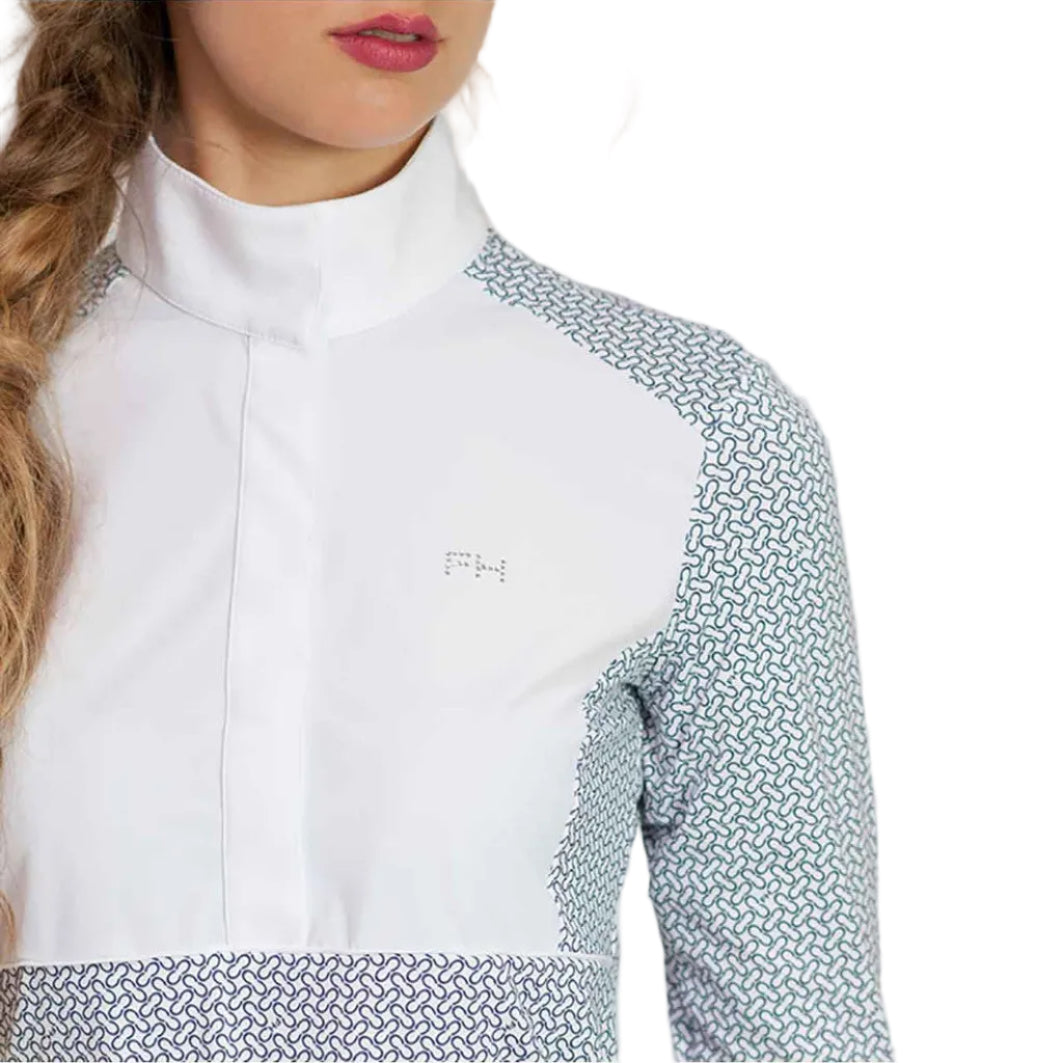 for horses elektra equestrian show shirt blue