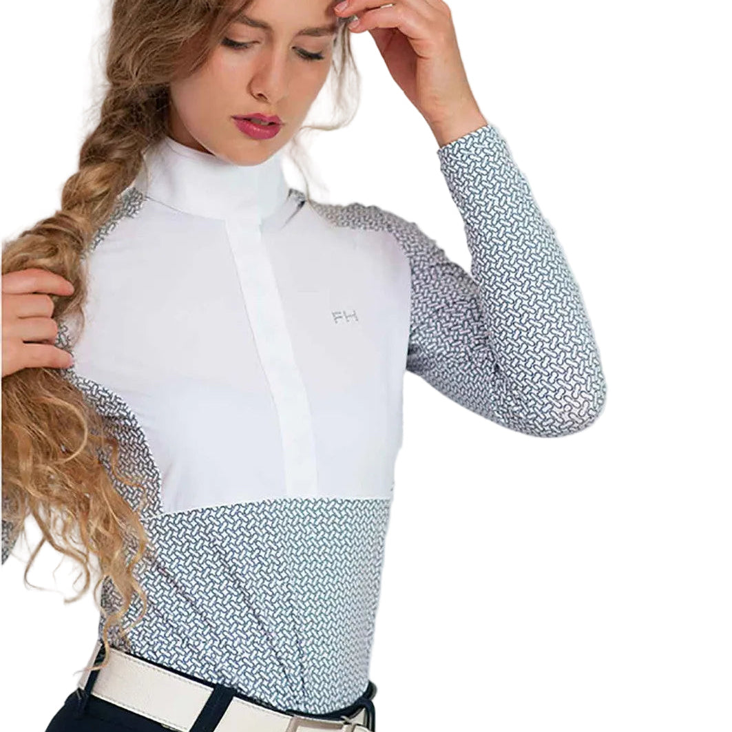 for horses elektra equestrian show shirt blue