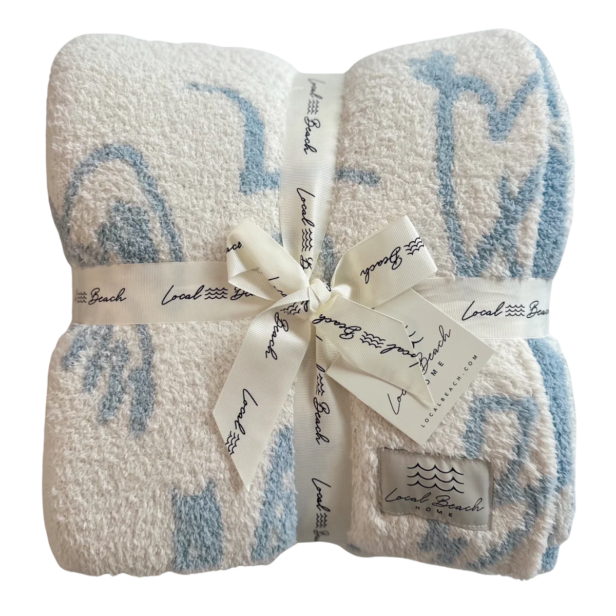local beach western luxe home throw blanket blue