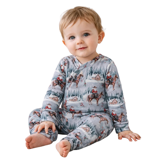 Tesa Babe Cowboy Christmas Zipper Romper