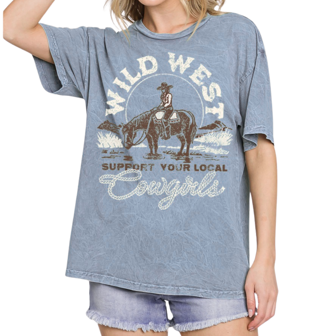 Hrt & Luv Wild West Support Your Local Cowgirls Tee